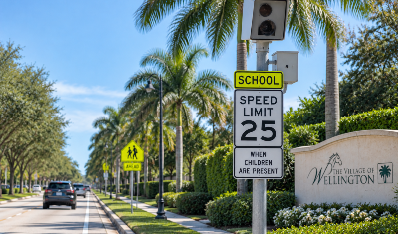 School zone speed camera on a South Florida Roadway