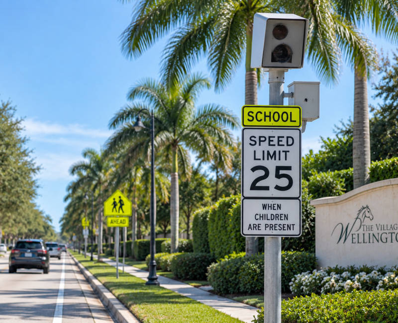 School zone speed camera on a South Florida Roadway